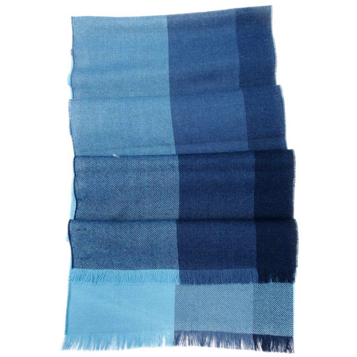 Alpaca Scarf - Baby Alpaca Fiber, Woven Scarf, Bright Blue Colors (JUL202)