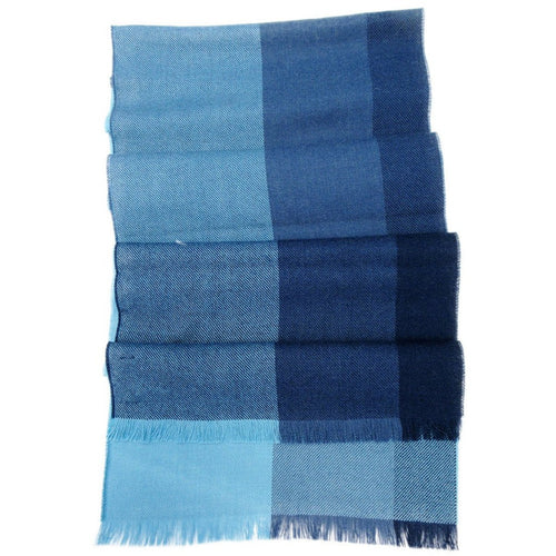 Alpaca Scarf - Baby Alpaca Fiber, Woven Scarf, Bright Blue Colors (JUL202)