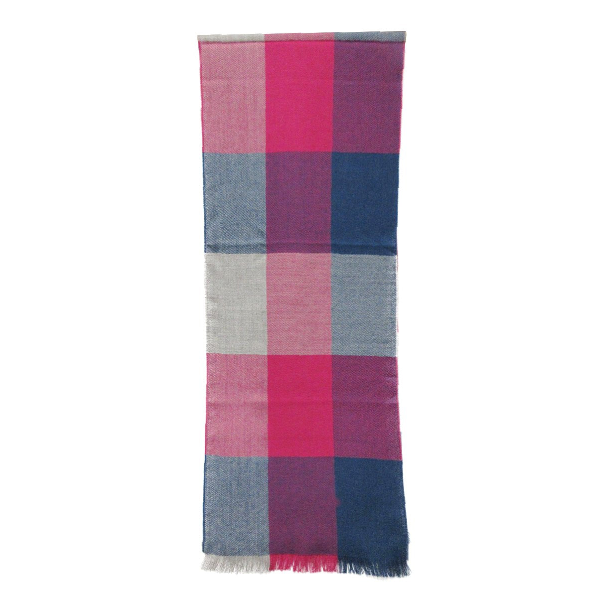 Alpaca Scarf - Baby Alpaca Fiber, Woven Scarf, Bright Pink Colors (JUL203)