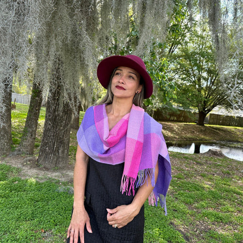100% Baby Alpaca, Colorful Pastels Scarf (JUL224)