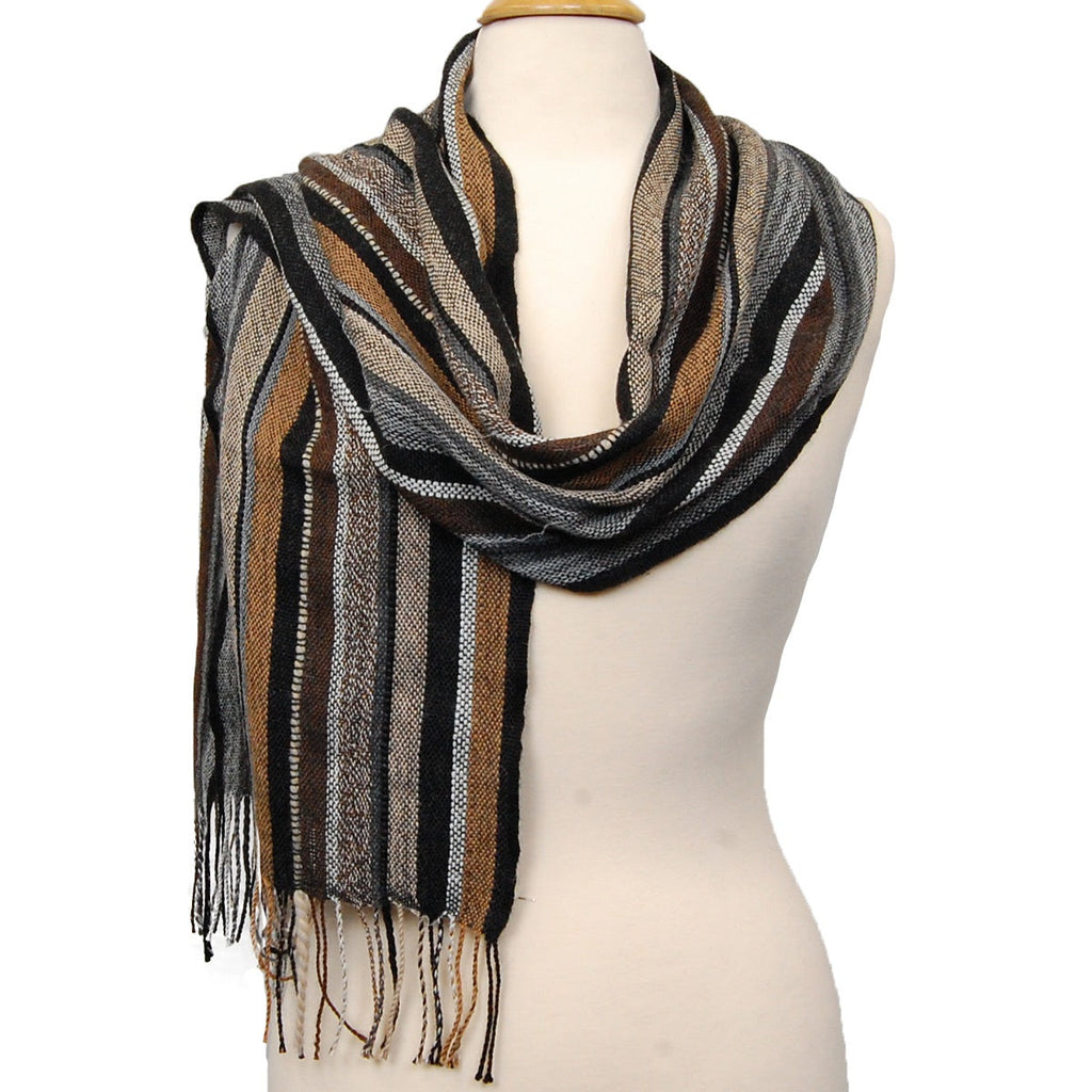 Alpaca Scarf - Baby Alpaca Fleece, Handwoven Scarf All Naturals (JUL133)