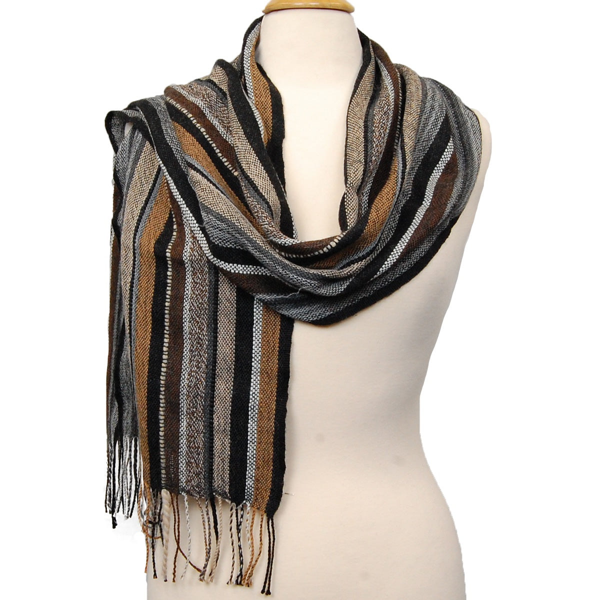 Alpaca Scarf - Baby Alpaca Fleece, Handwoven Scarf All Naturals (JUL133)