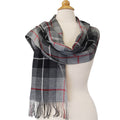 Alpaca Scarf - Baby Alpaca Fleece, Handwoven Scarf Gray, Black and Red (JUL191)