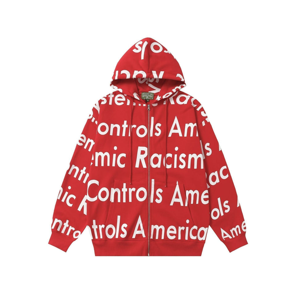 Denim Tears Hoodie Alphabet Cardigan Hooded Sweater