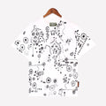 Denim Tears Shirt Full Graffiti Print Short Sleeve T-Shirt