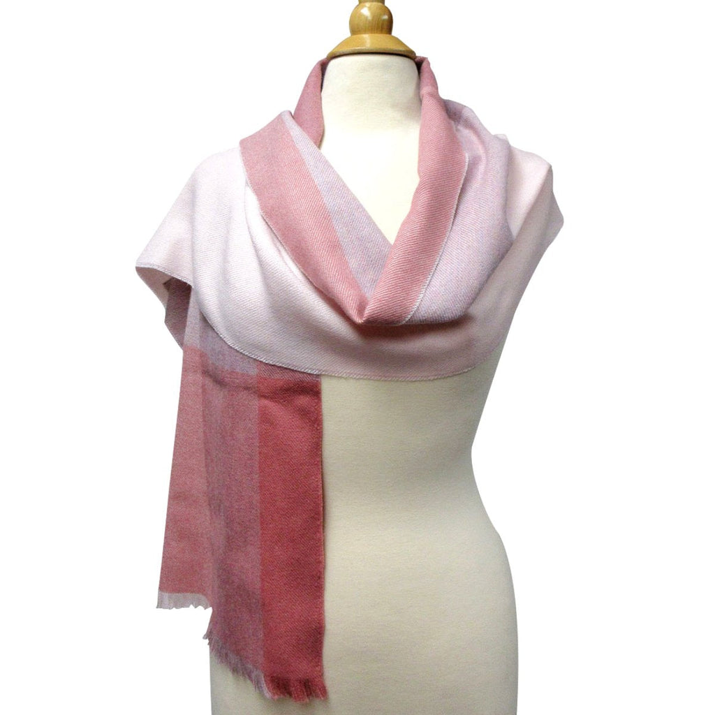 Alpaca Scarf - Baby Alpaca Fiber, Woven Scarf, Lavender & Pink Colors (JUL206)