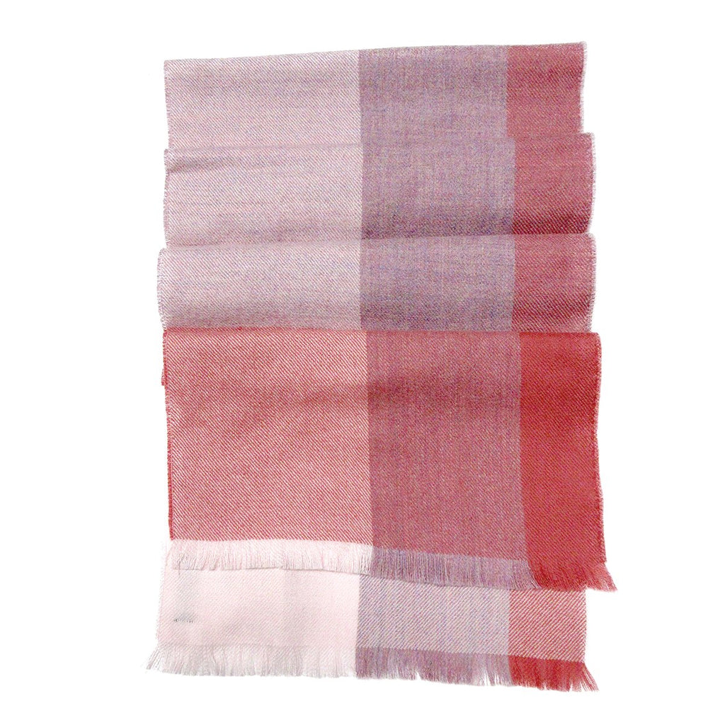 Alpaca Scarf - Baby Alpaca Fiber, Woven Scarf, Lavender & Pink Colors (JUL206)